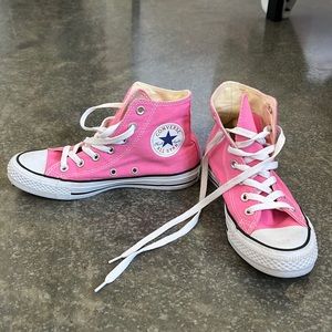 Pink high top converse